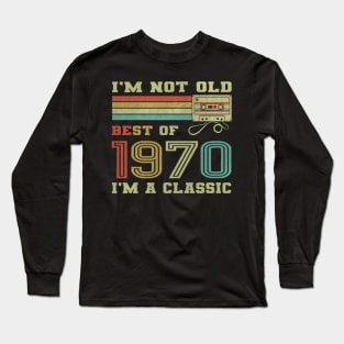 Best Of 1970 51st Birthday Gifts Cassette Tape Vintage Long Sleeve T-Shirt